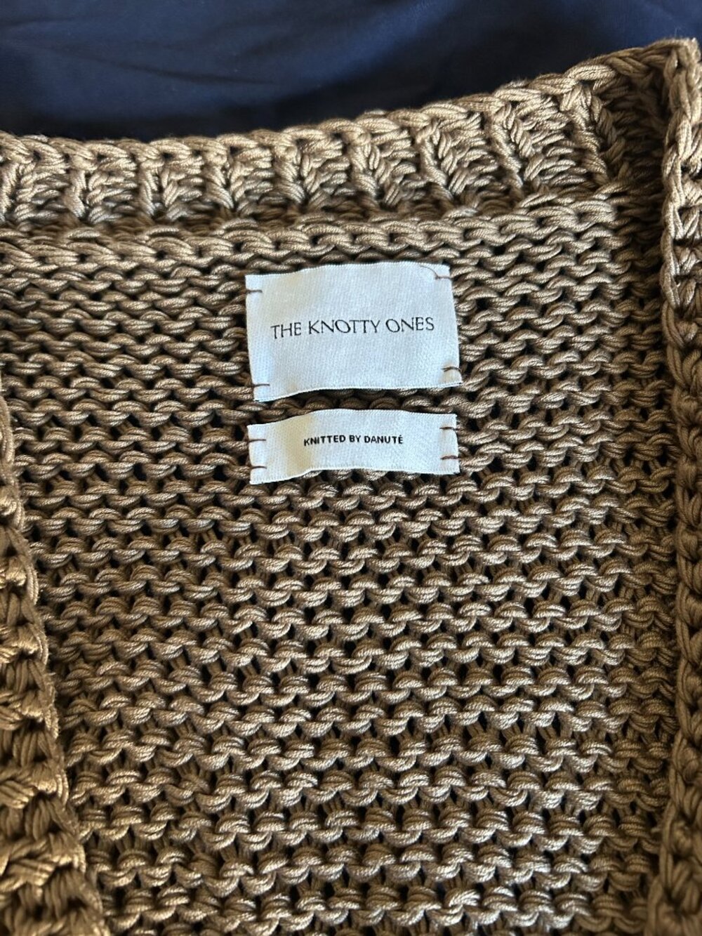 Taupe cotton cardigan oversized - Picture 6 of 6